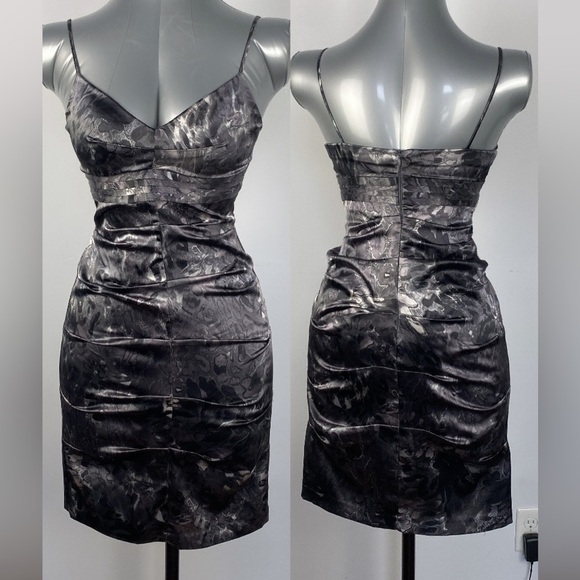 Metallic shimmery snake leopard print bodycon ruched fitted dress size XS - Picture 1 of 9